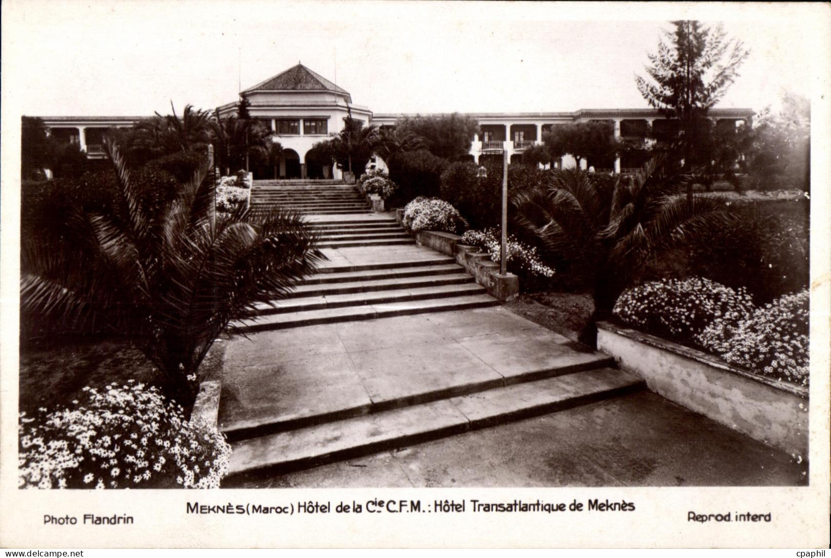 CPA Maroc Meknes Maroc Hotel De la Cie CFM Hotel Transatlantique de Meknes