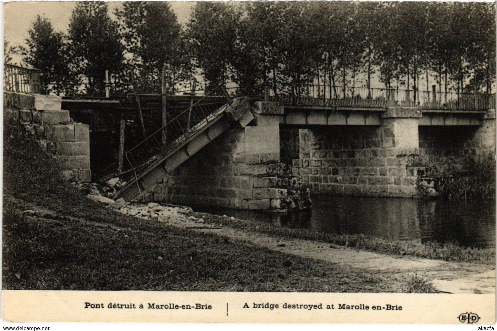 CPA MAROLLES-en-BRIE Pont Detruit (1350650)