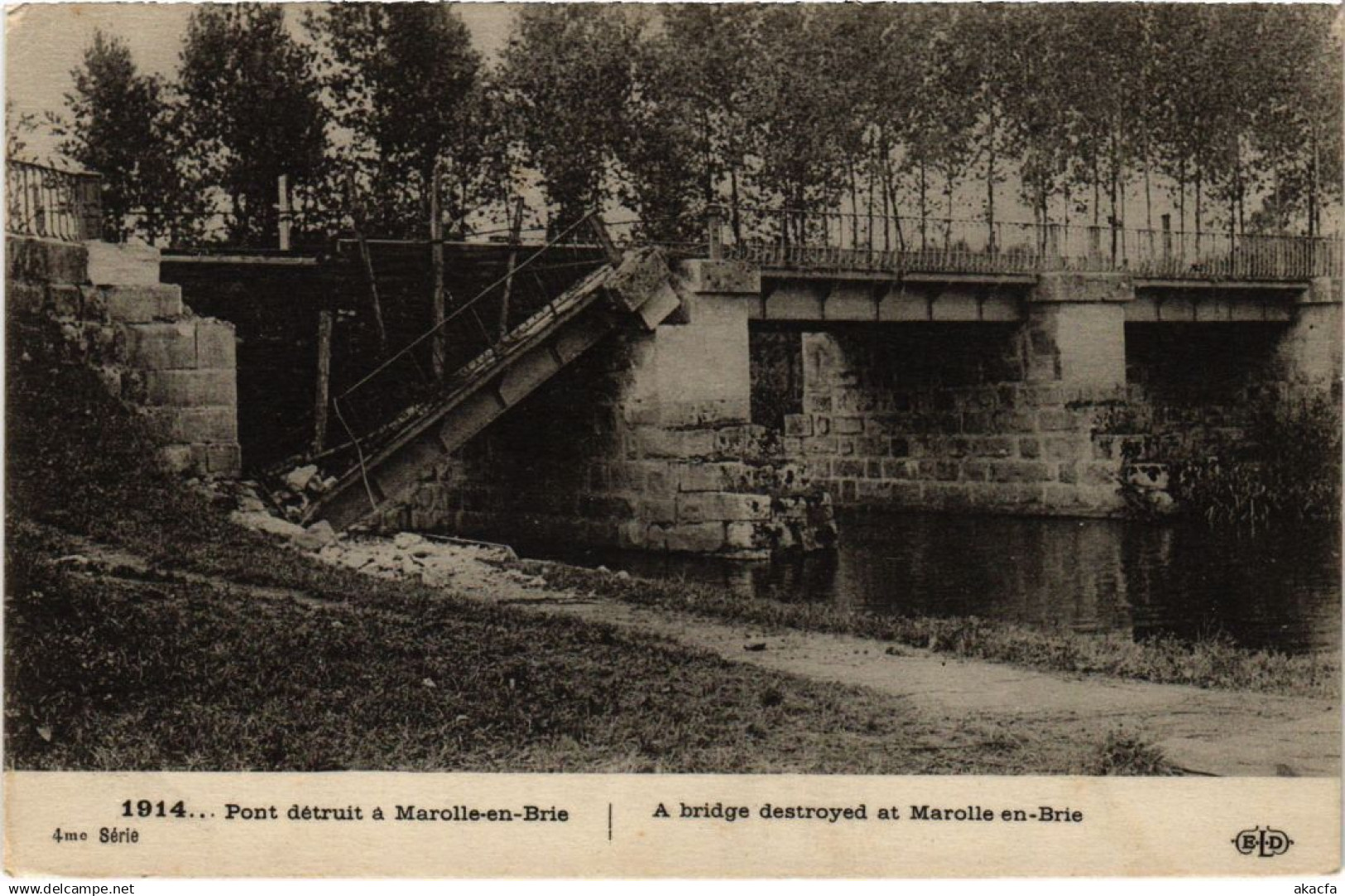 CPA MAROLLES-en-BRIE Pont Detruit - Stereo Card (1299341)