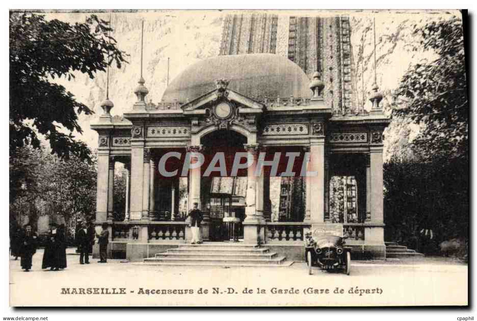 CPA Marseille Ascenseur de Notre Dame De La Garde la Gare du Depart