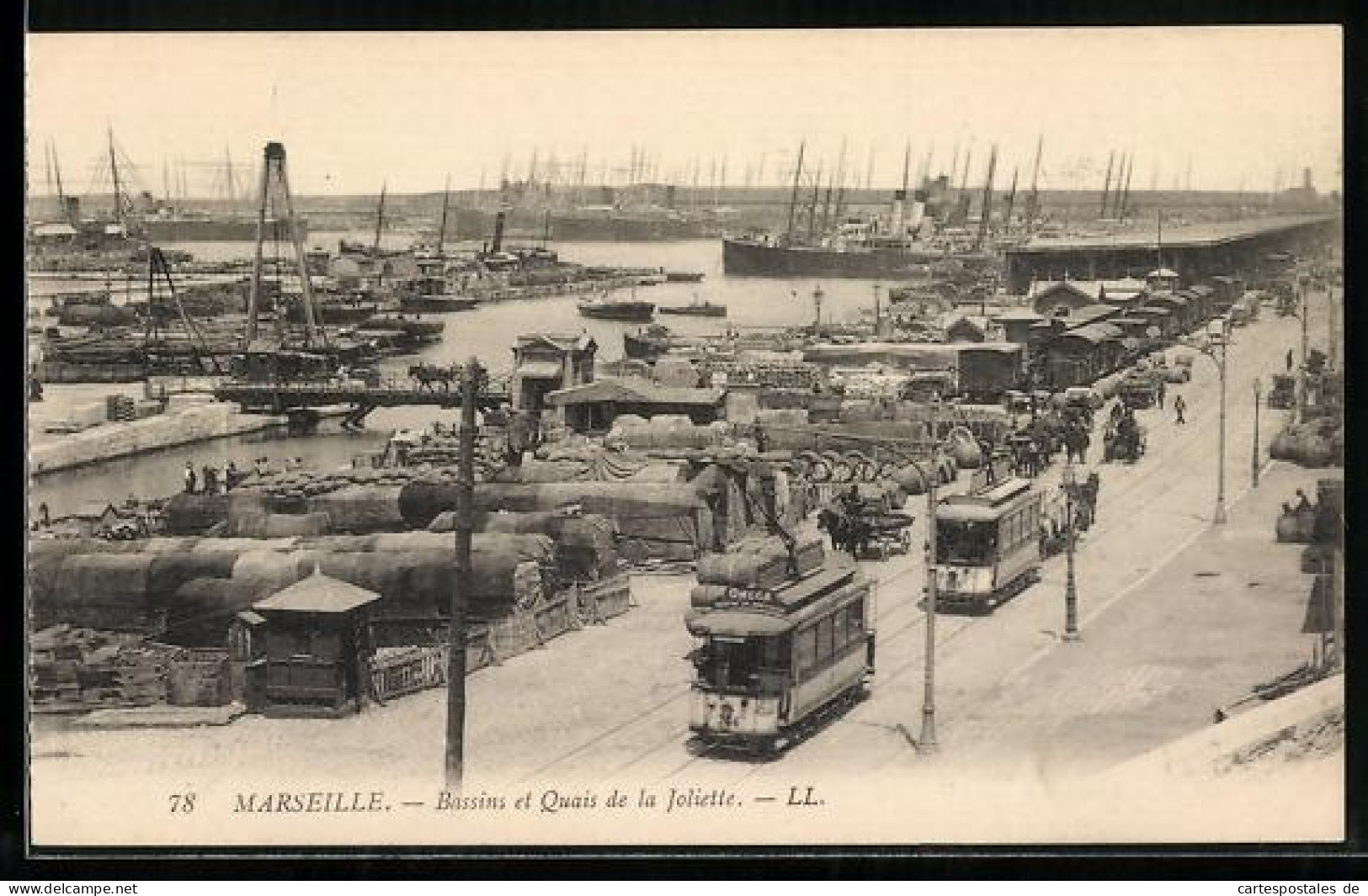 CPA Marseille, Bassins et Quais de la Joliette, tramwayen