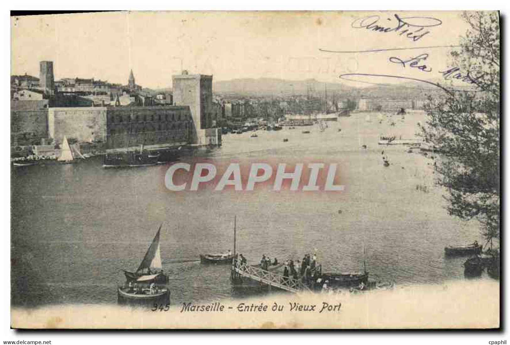 CPA Marseille Entree du Vieux Port