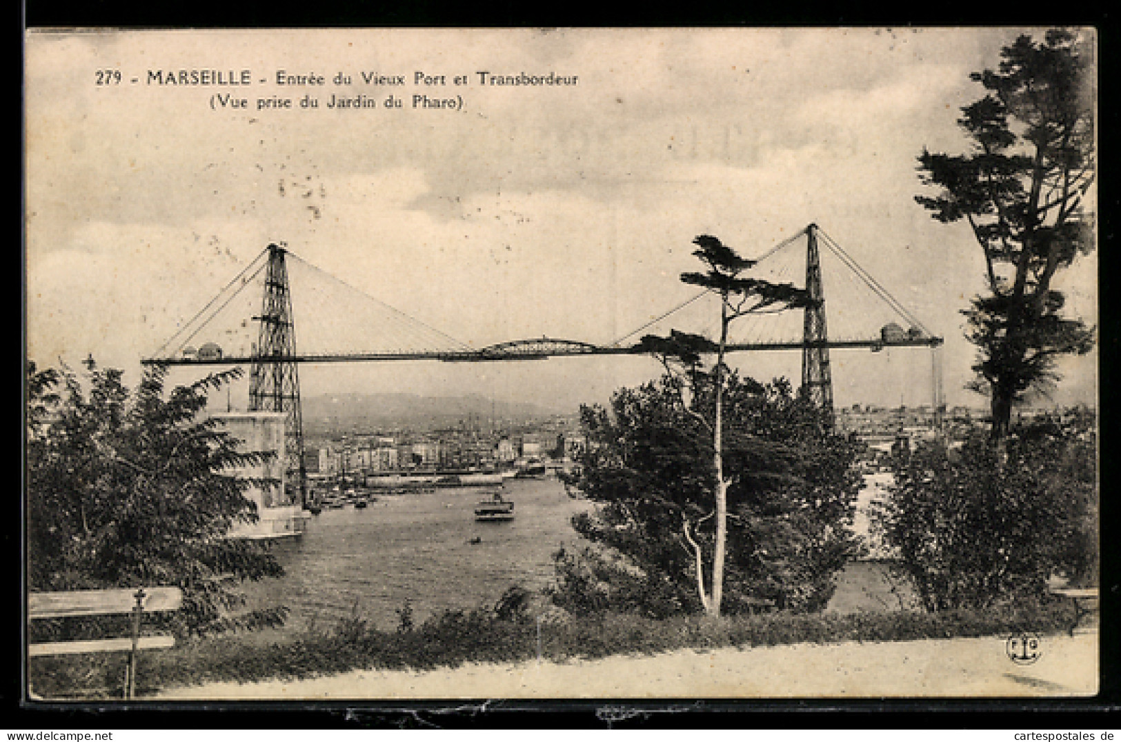 CPA Marseille, Entrée du Vieux Port et Transbordeur