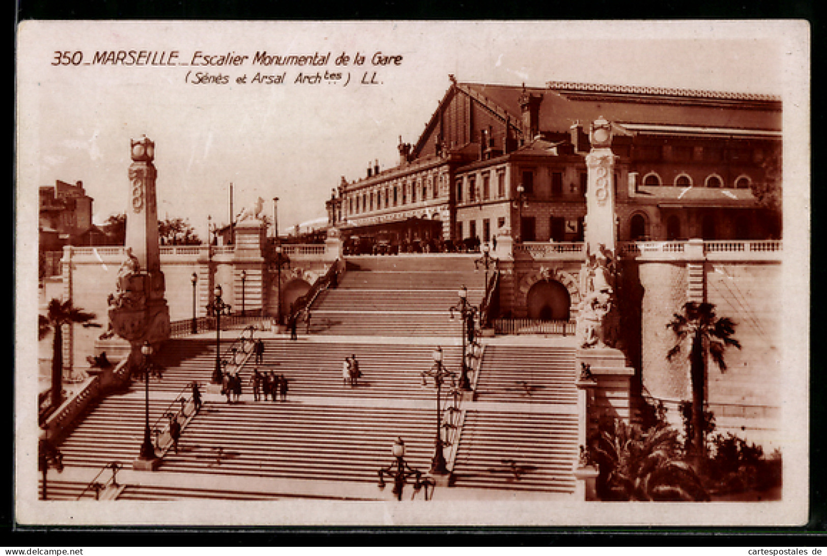 CPA Marseille, Escalier Monumental de la Gare