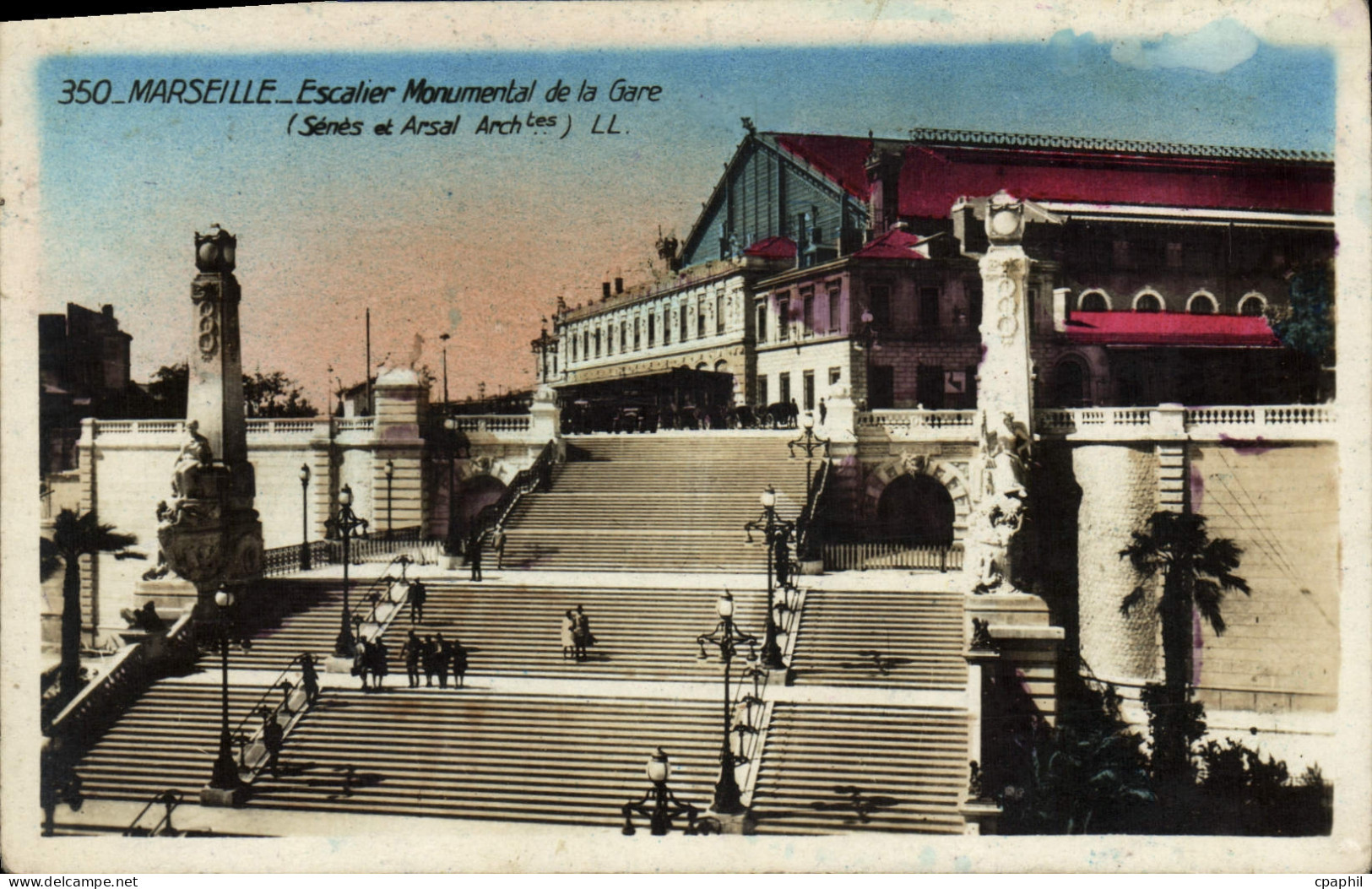 CPA Marseille Escalier Monumental de la Gare