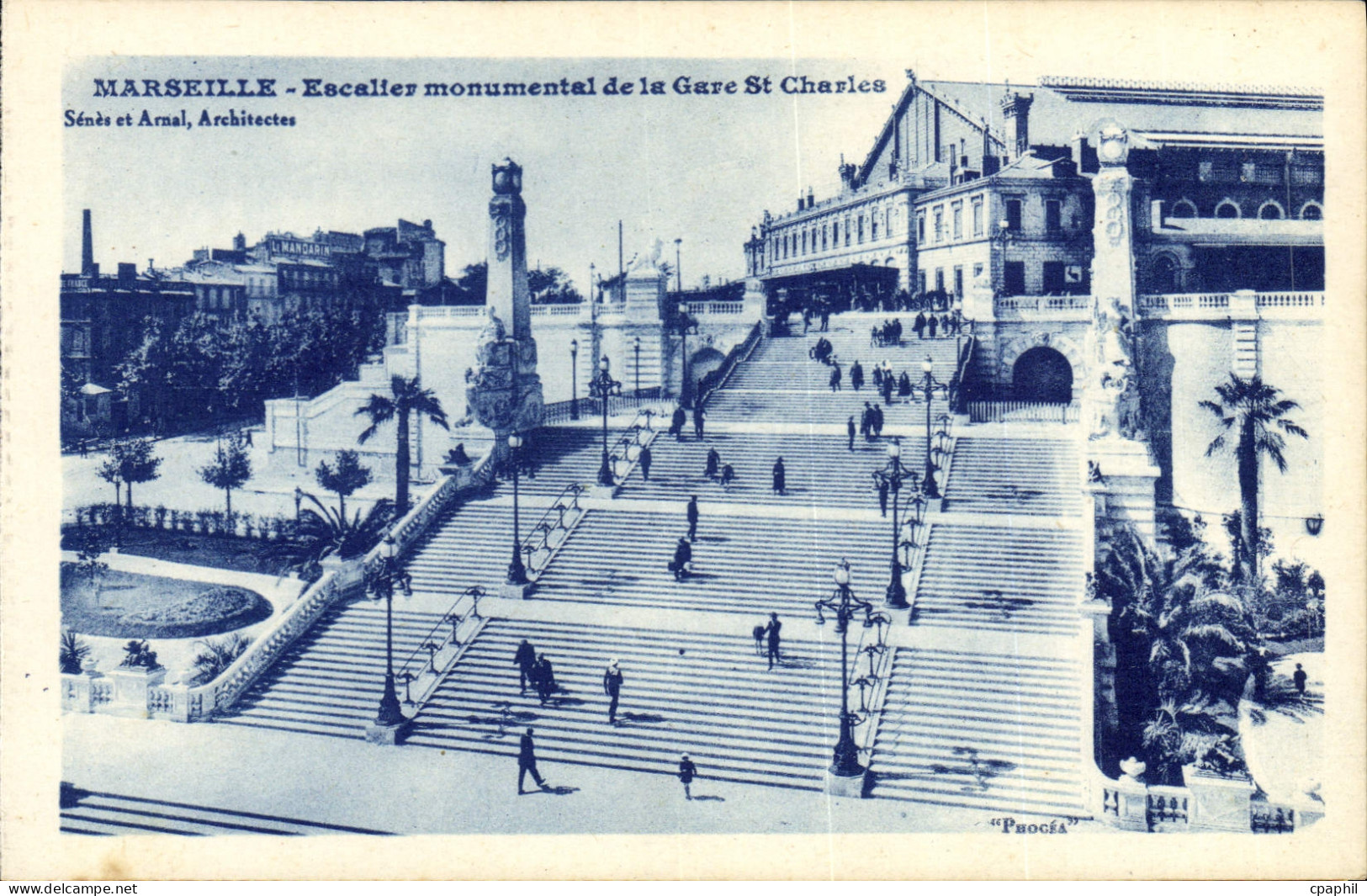CPA Marseille Escalier Monumental De La Gare St Charles