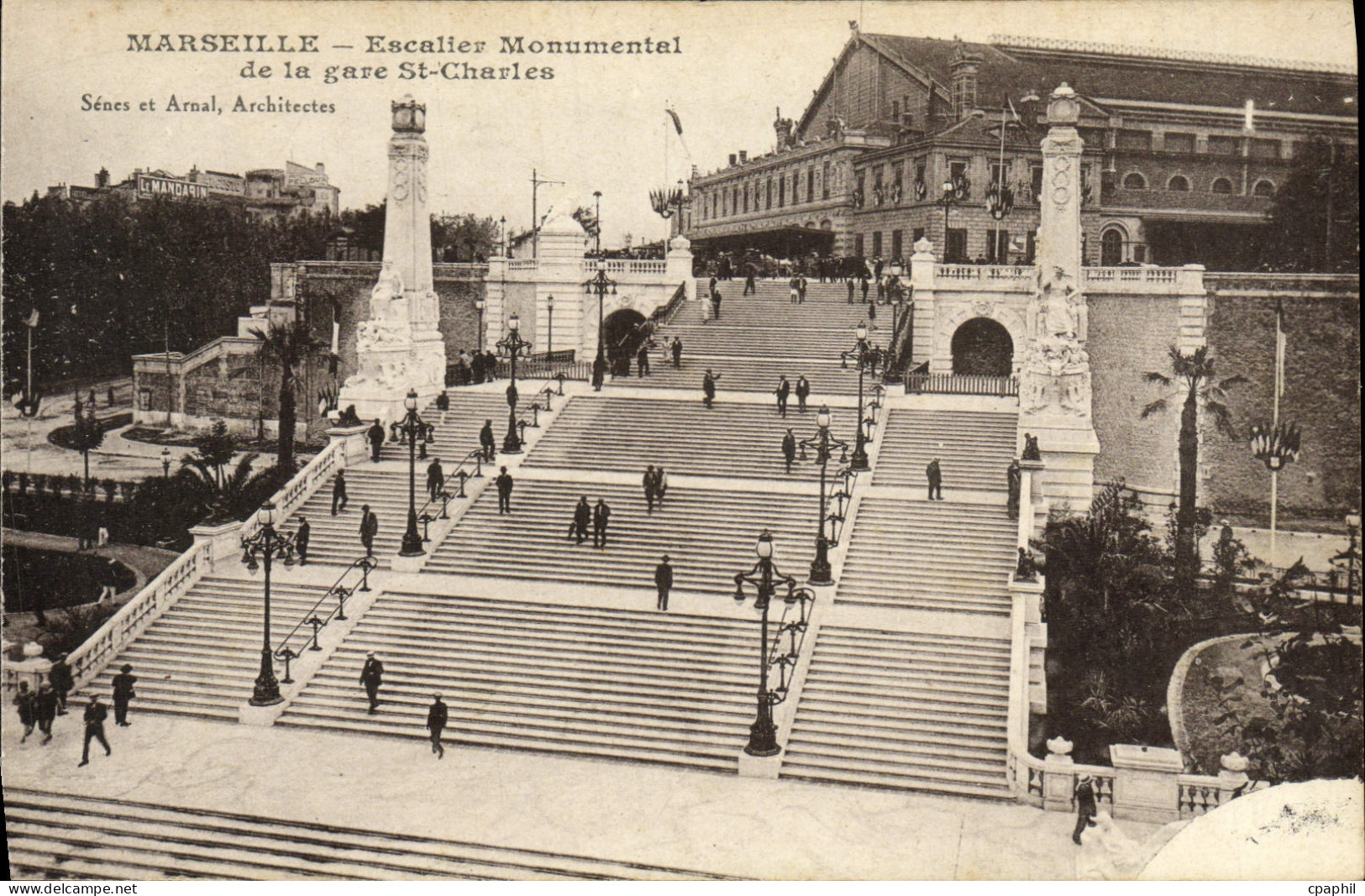 CPA Marseille Escalier Monumental De La Gare St Charles