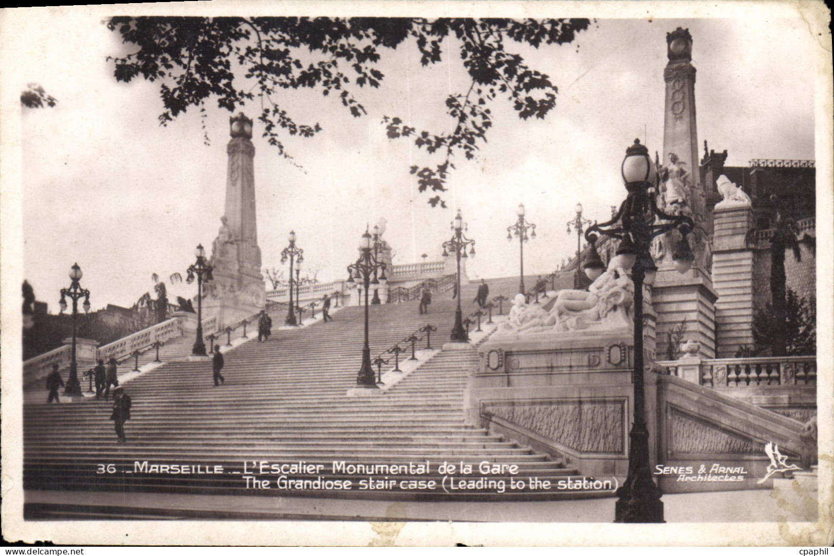 CPA Marseille L'Escalier de la Gare
