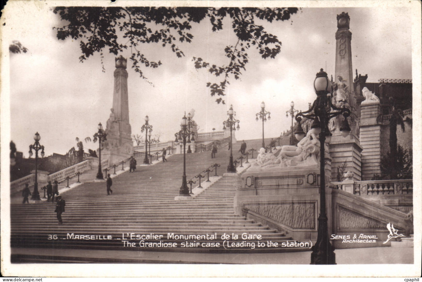 CPA Marseille L'Escalier de la Gare