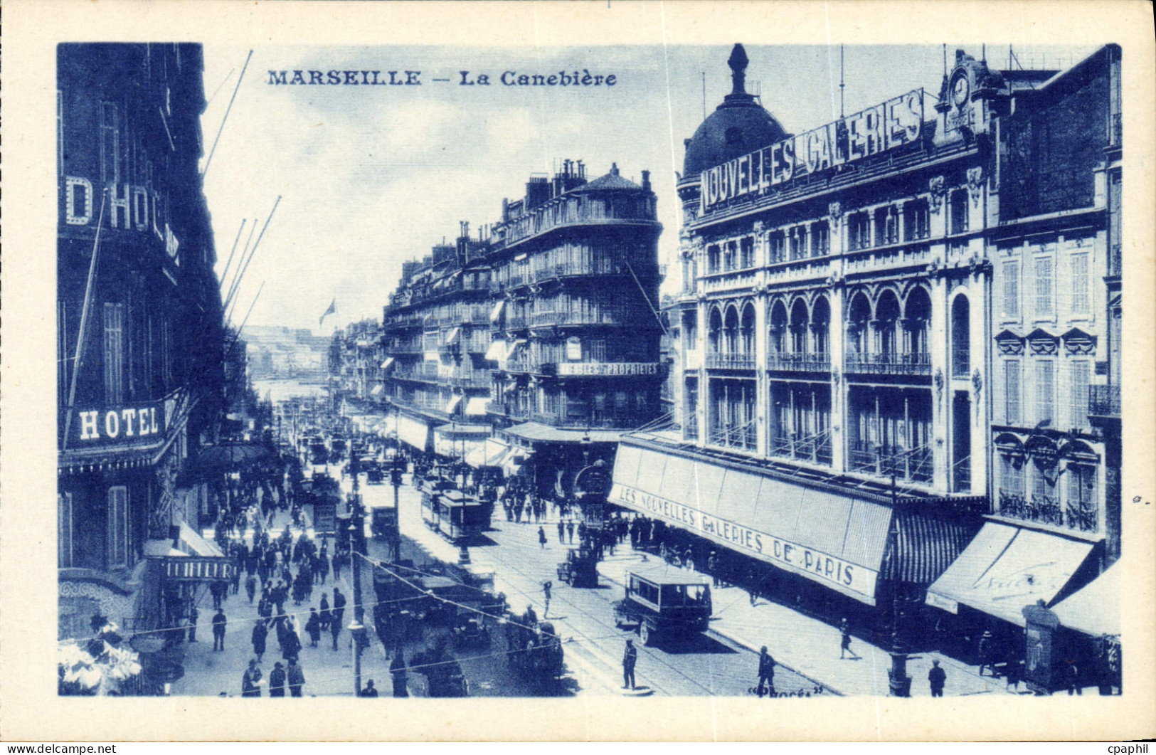 CPA Marseille La Canebiere Tramway