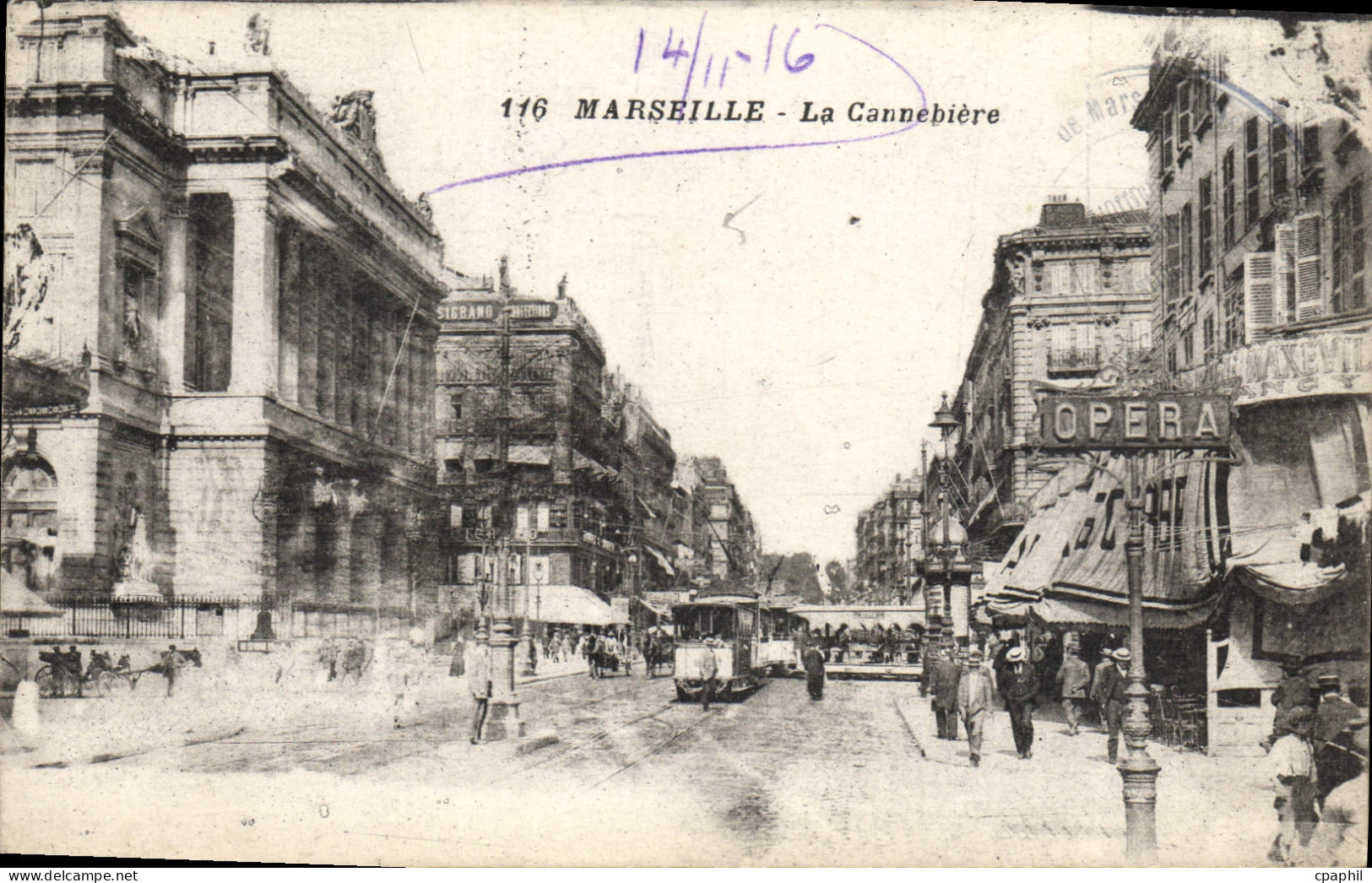 CPA Marseille la Cannebiere