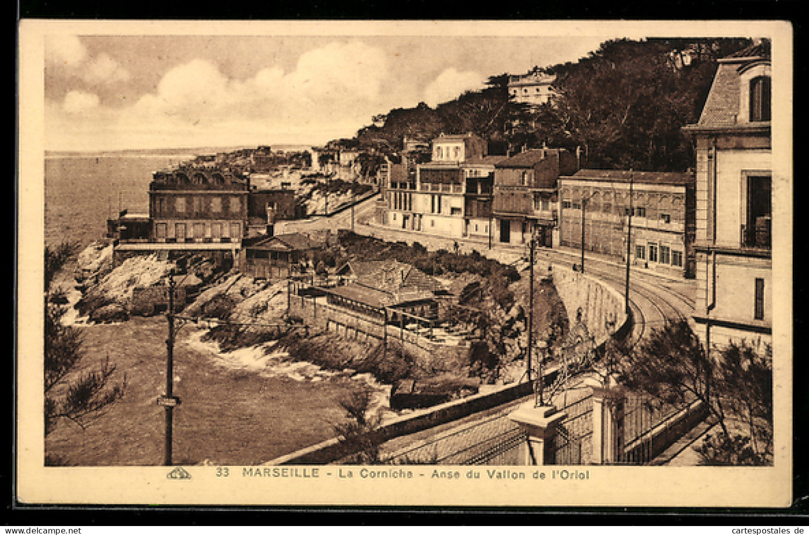 CPA Marseille, La Corniche, Anse du Vallon de l`Ortol