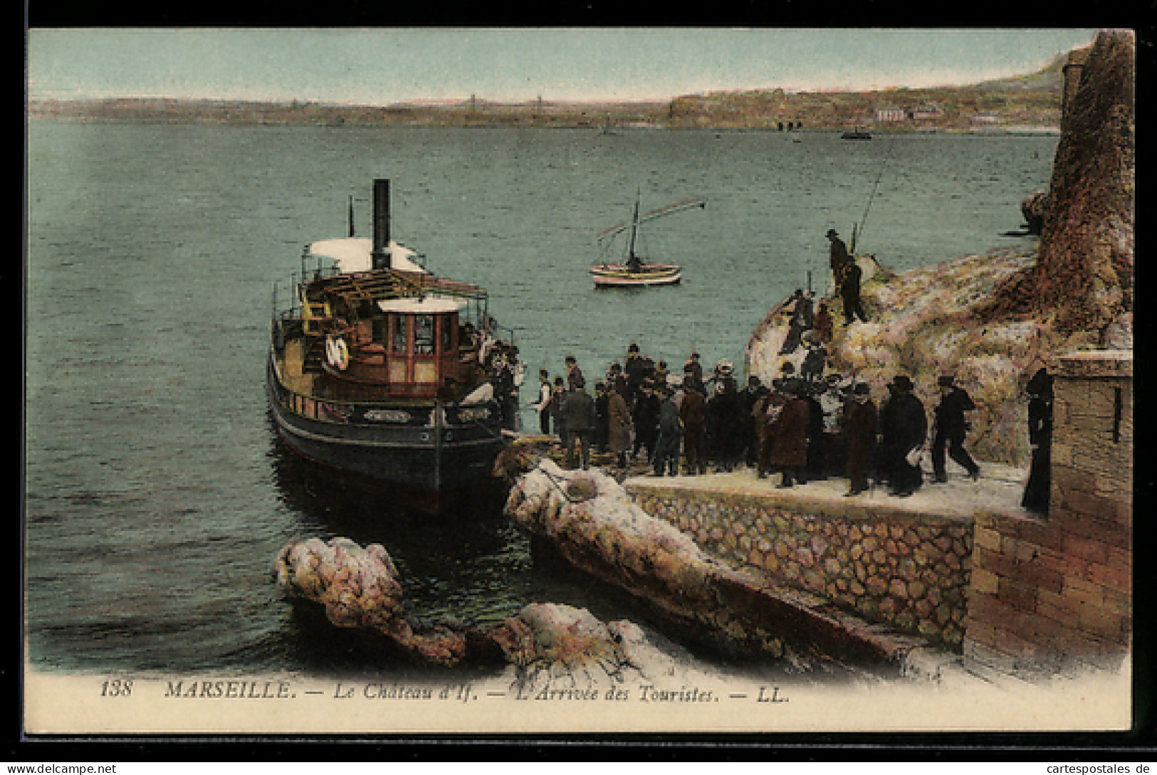 CPA Marseille, Le Château d`If, L`Arrivée des Touristes