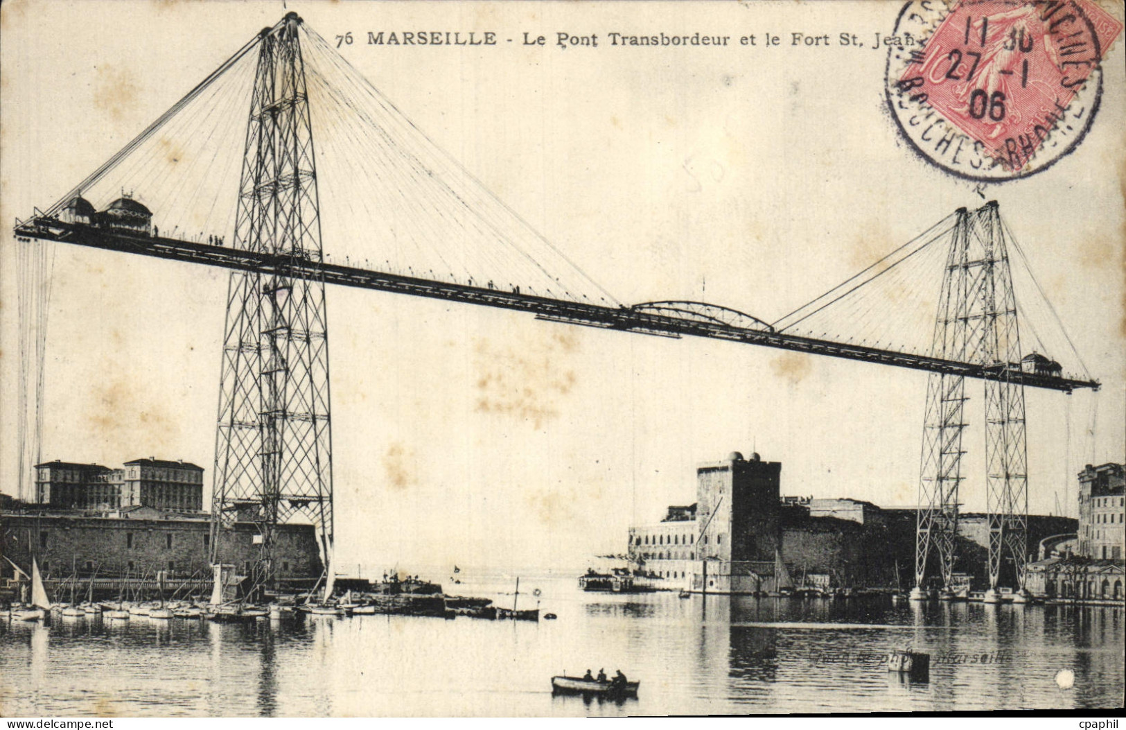 CPA Marseille Le Pont Transbordeur et le Fort St Jean