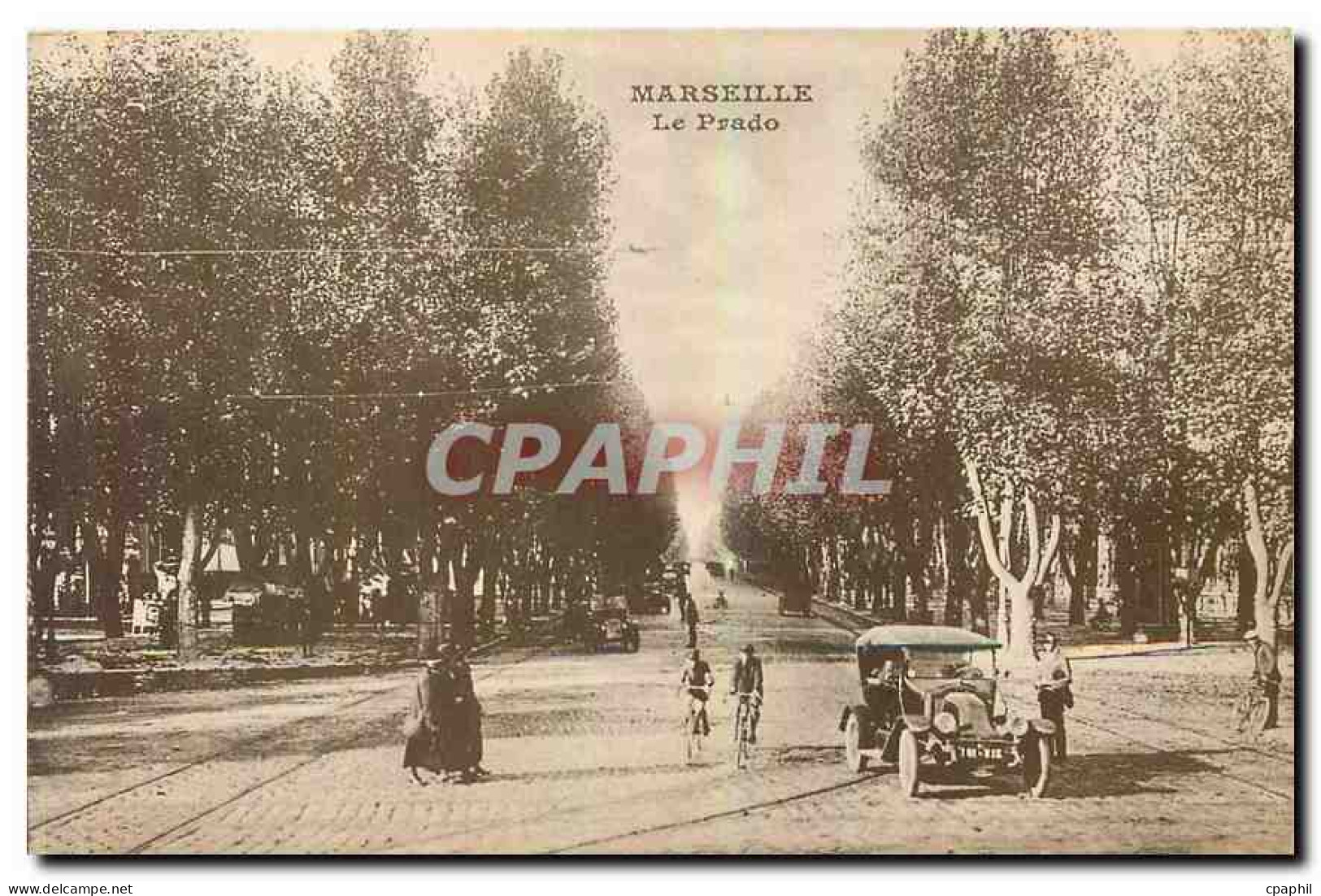 CPA Marseille Le Prado Automobile Velo Cycle