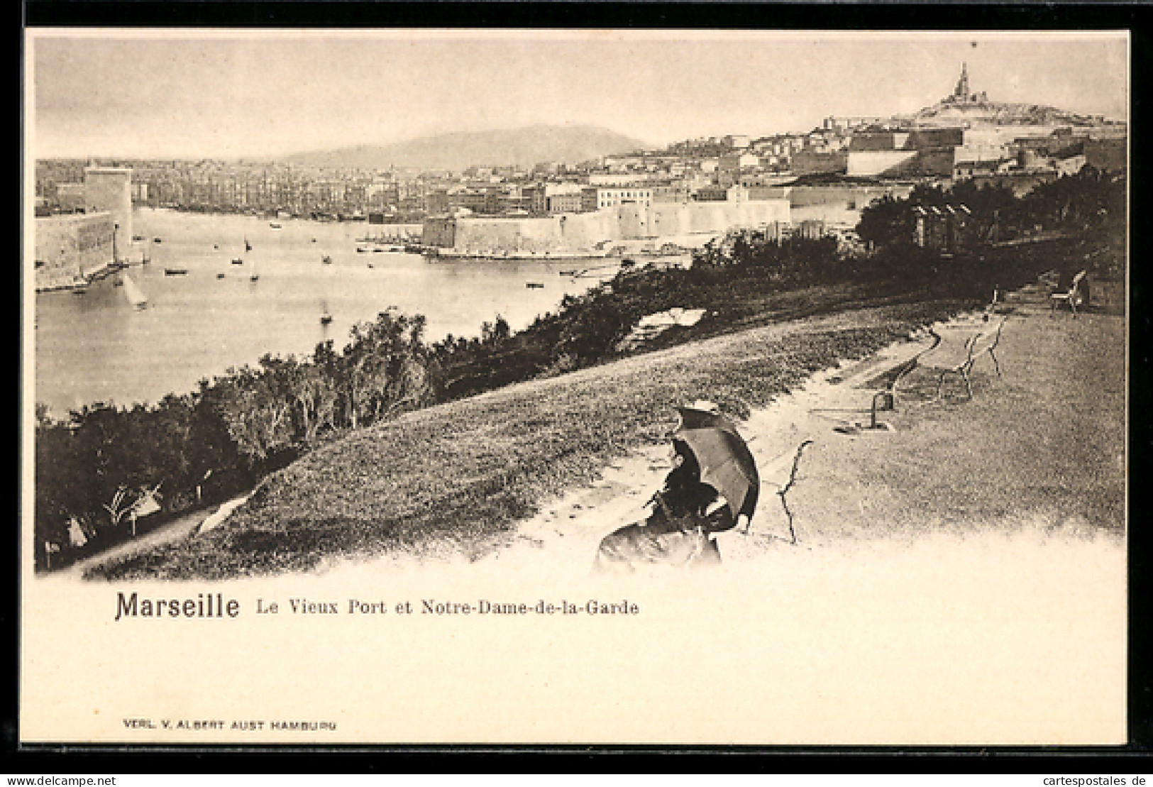 CPA Marseille, Le Vieux Port et Notre-Dame-de-la-Garde