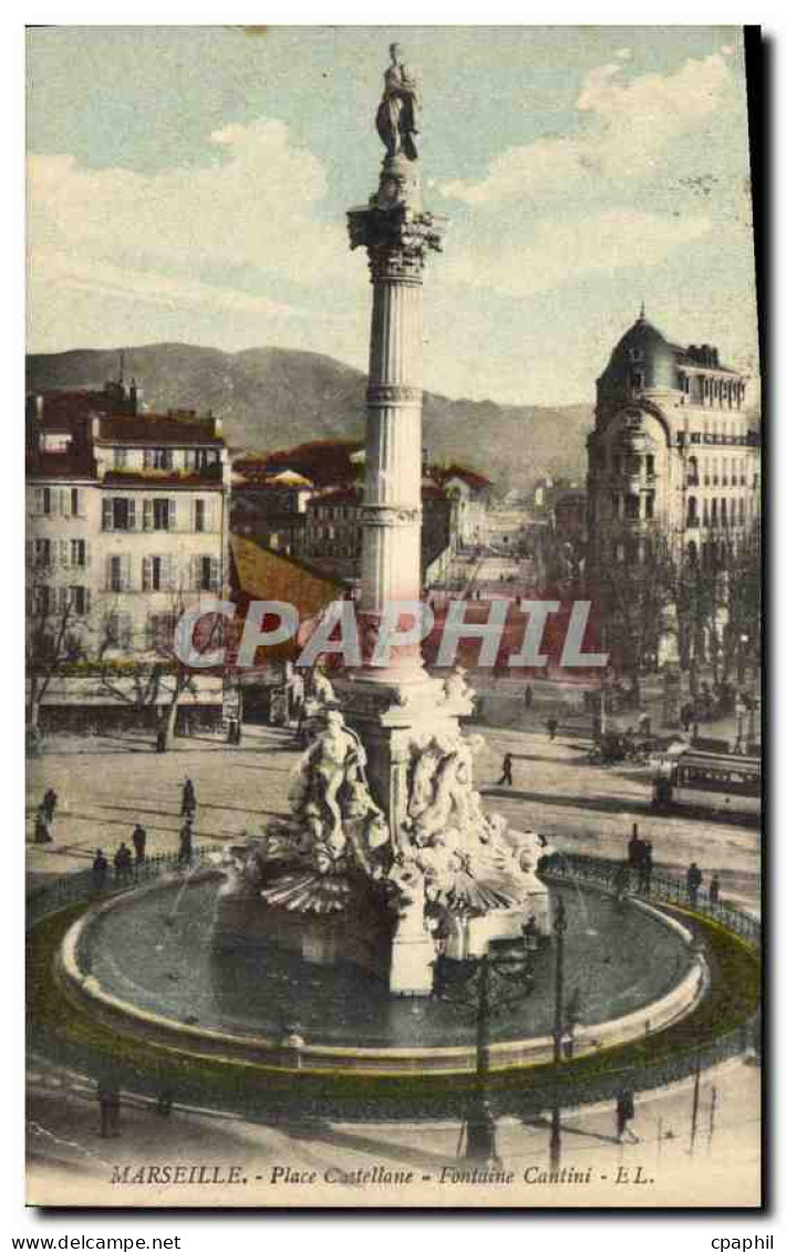 CPA Marseille Place Castellane Fontaine Cantini