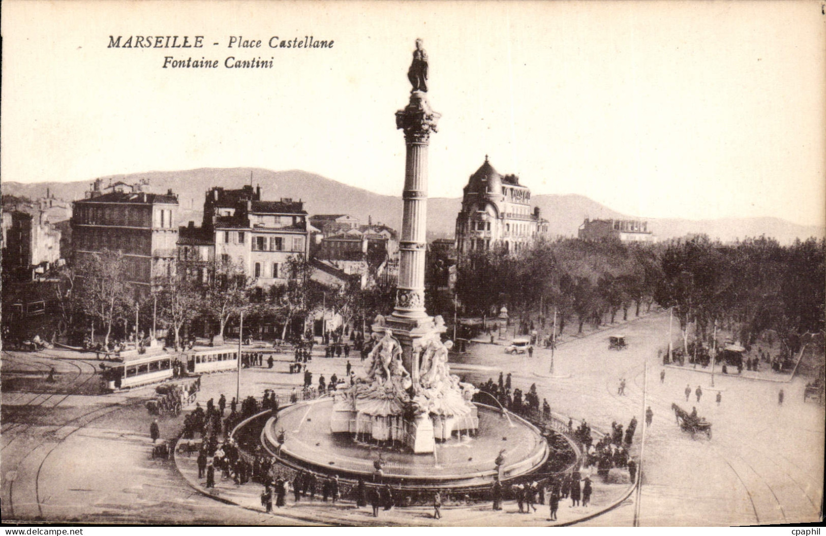 CPA Marseille Place Castellane Fontaine Cantini