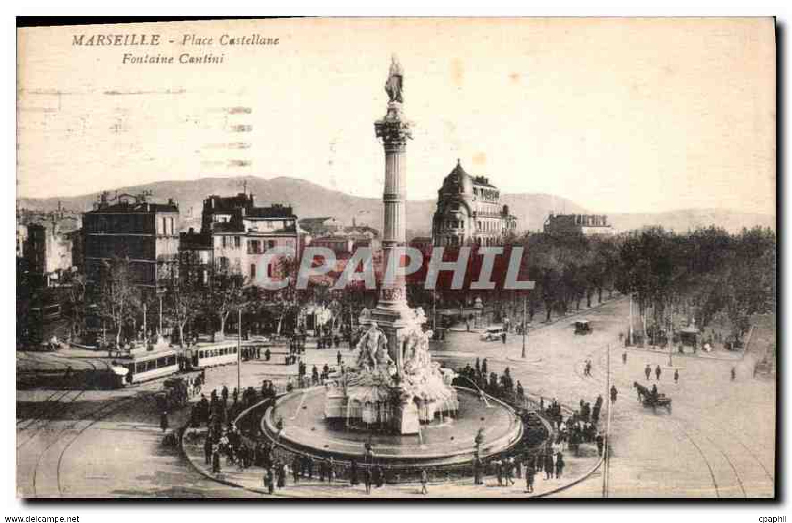 CPA Marseille Place Castellane Fontaine Cantini
