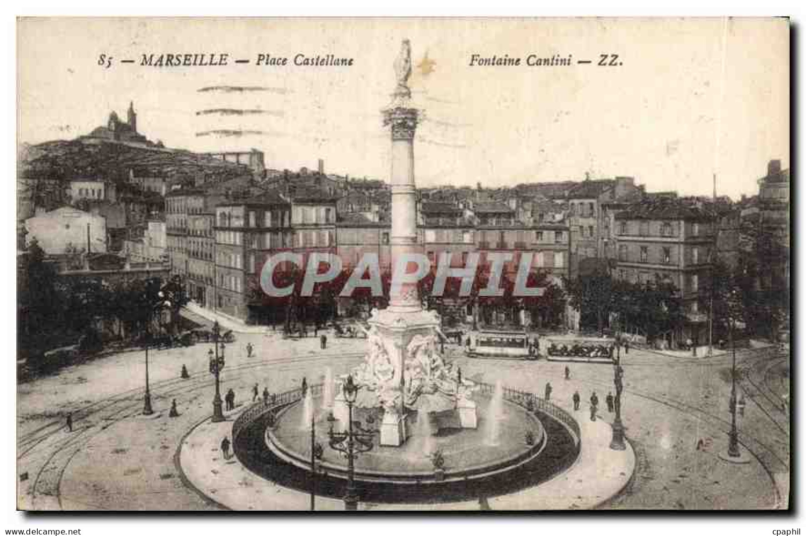 CPA Marseille Place Castellane Fontaine Cantini
