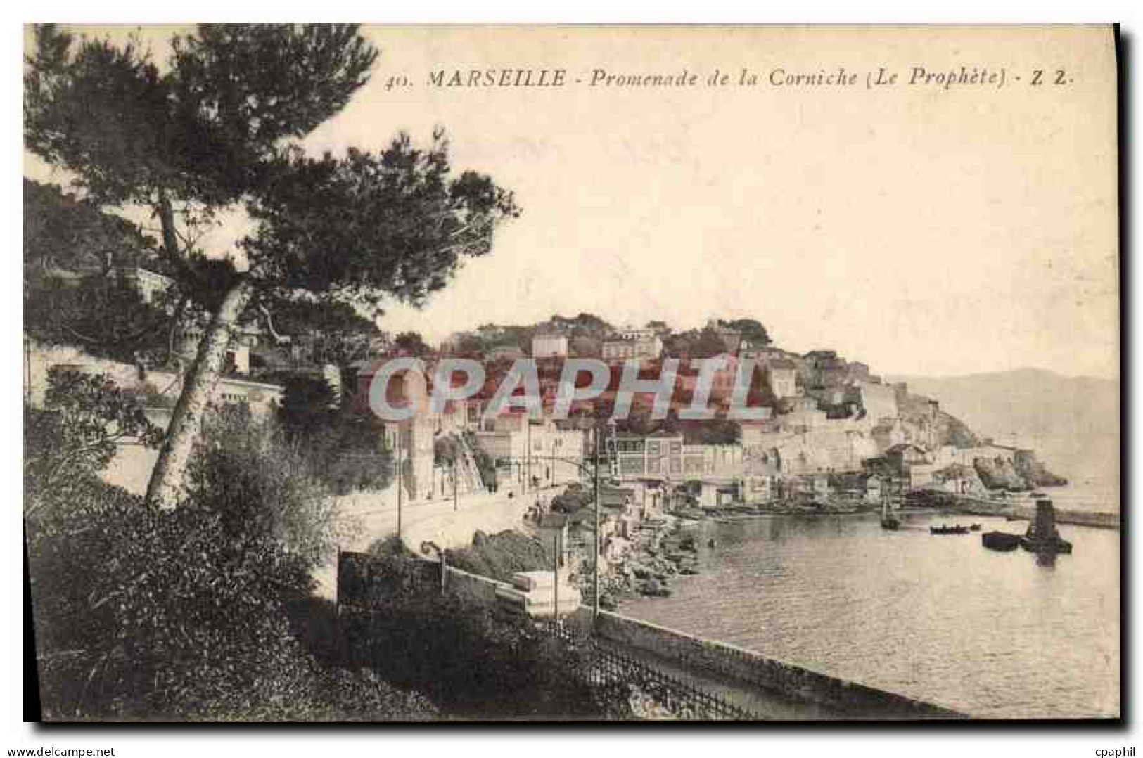 CPA Marseille Promenade de la Corniche (Le Prophete)