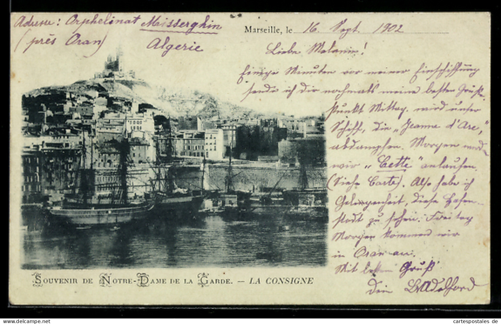 CPA Marseille, Souvenir de Notre-Dame de la Garde, LA CONSIGNE