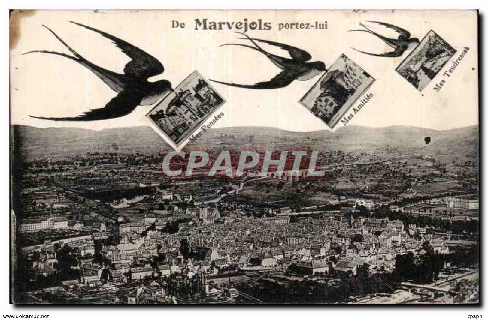 CPA Marvejols portez lui Hirondelles