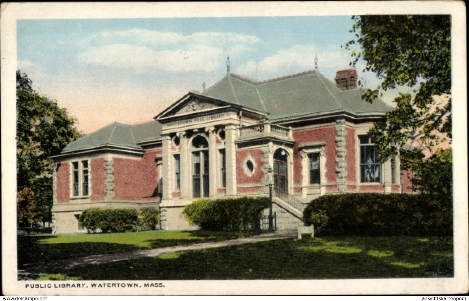 CPA Massachusetts USA, Öffentliche Bibliothek, Watertown