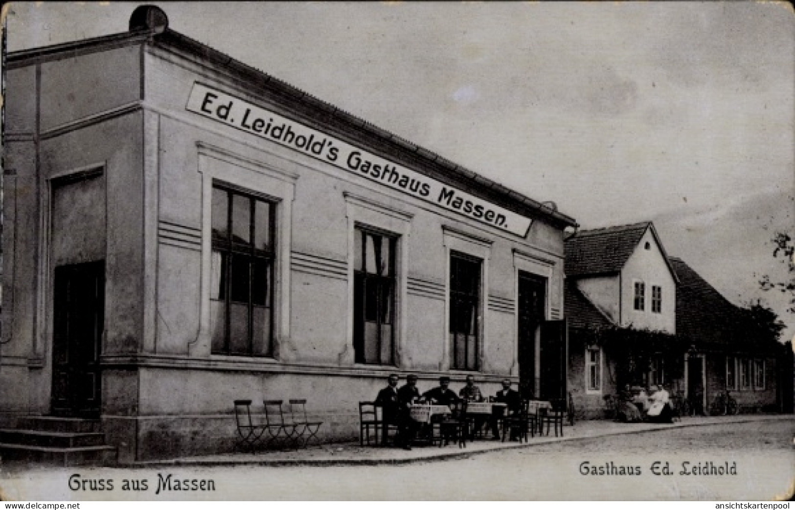 CPA Massen bei Finsterwalde in der Niederlausitz, Gasthaus Ed. Leidhold