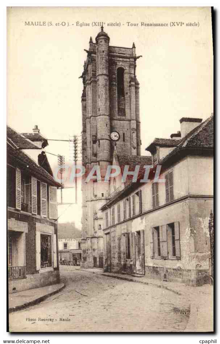 CPA Maule Eglise Tour Renaissance