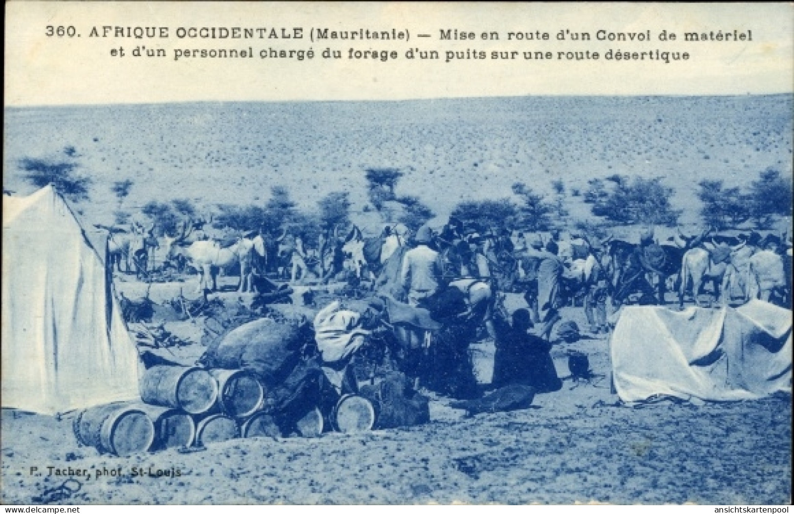 CPA Mauretanien, Afrique Occidentale, Mise en route d'un Convoi de materiel