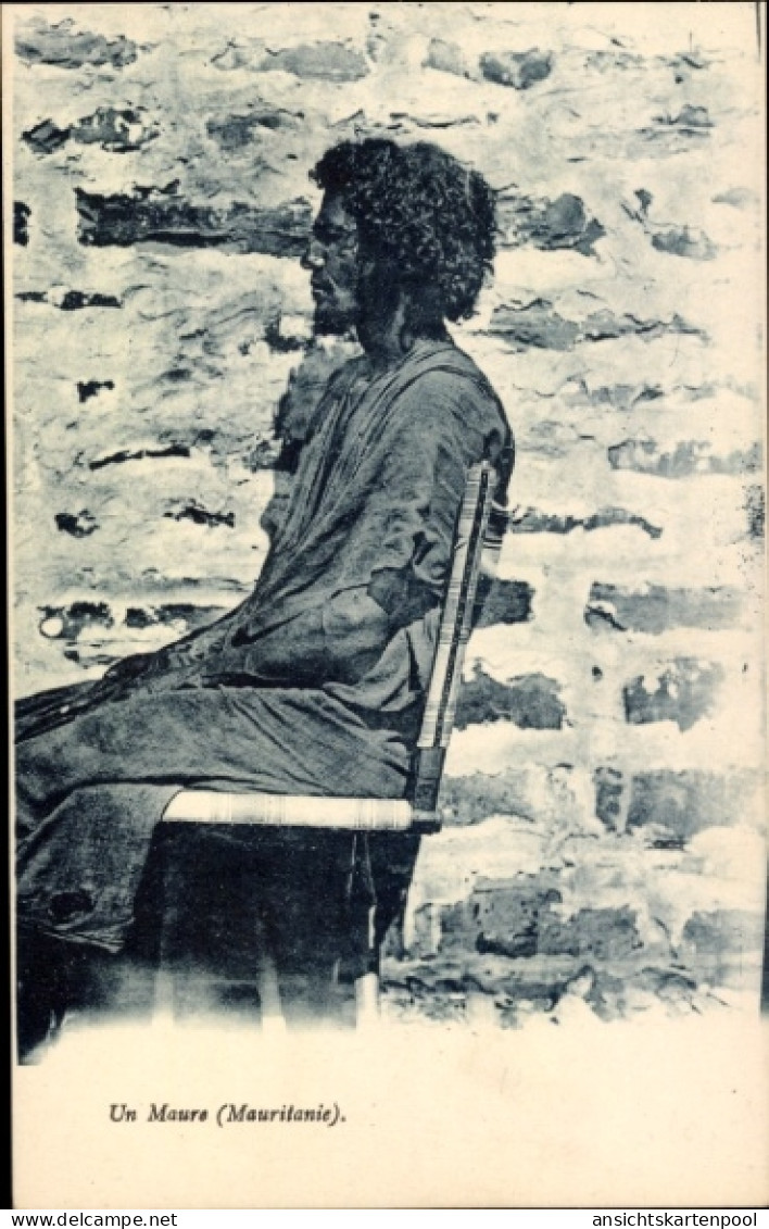 CPA Mauretanien, Seitenportrait eines Einheimischen