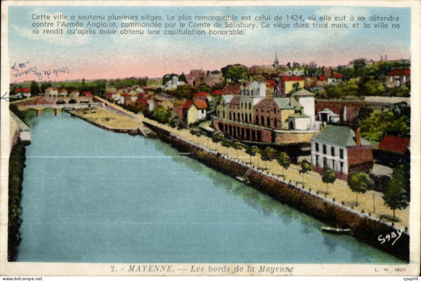 CPA Mayenne les bords de la mayenne