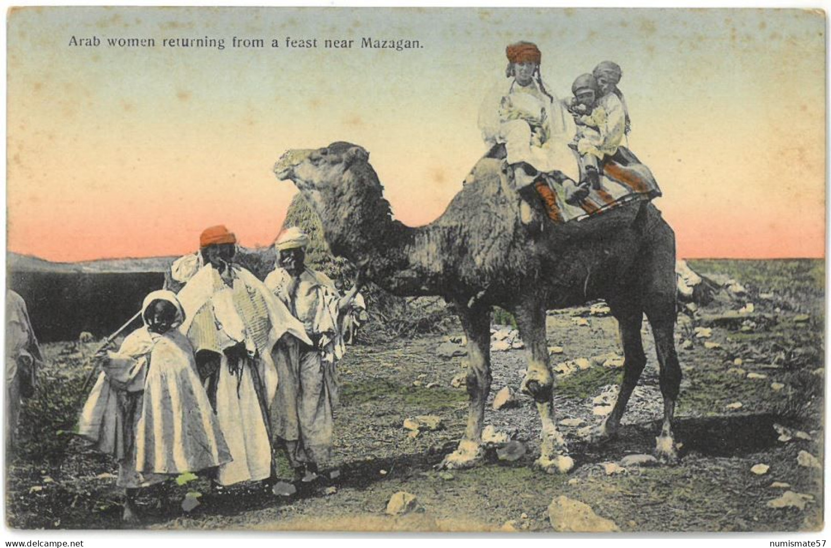 CPA MAZAGAN ( El-Jadida - al-Jadida ) - Arab women returning from a feast near Mazagan