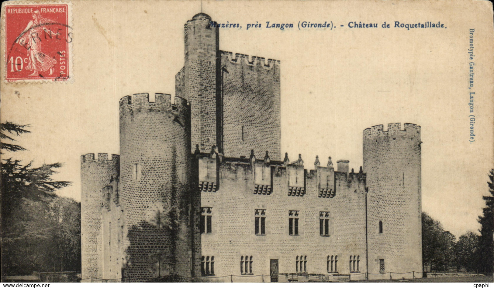 CPA Mazeres pres Langon Chateau de Roquetaillade