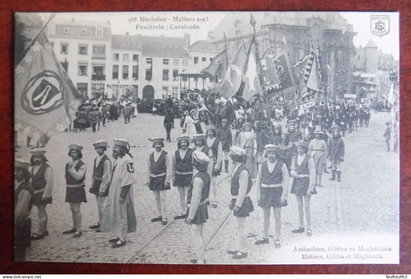 Cpa  Mechelen : praaltrein - ambachten , gilden en magistraten - 1913