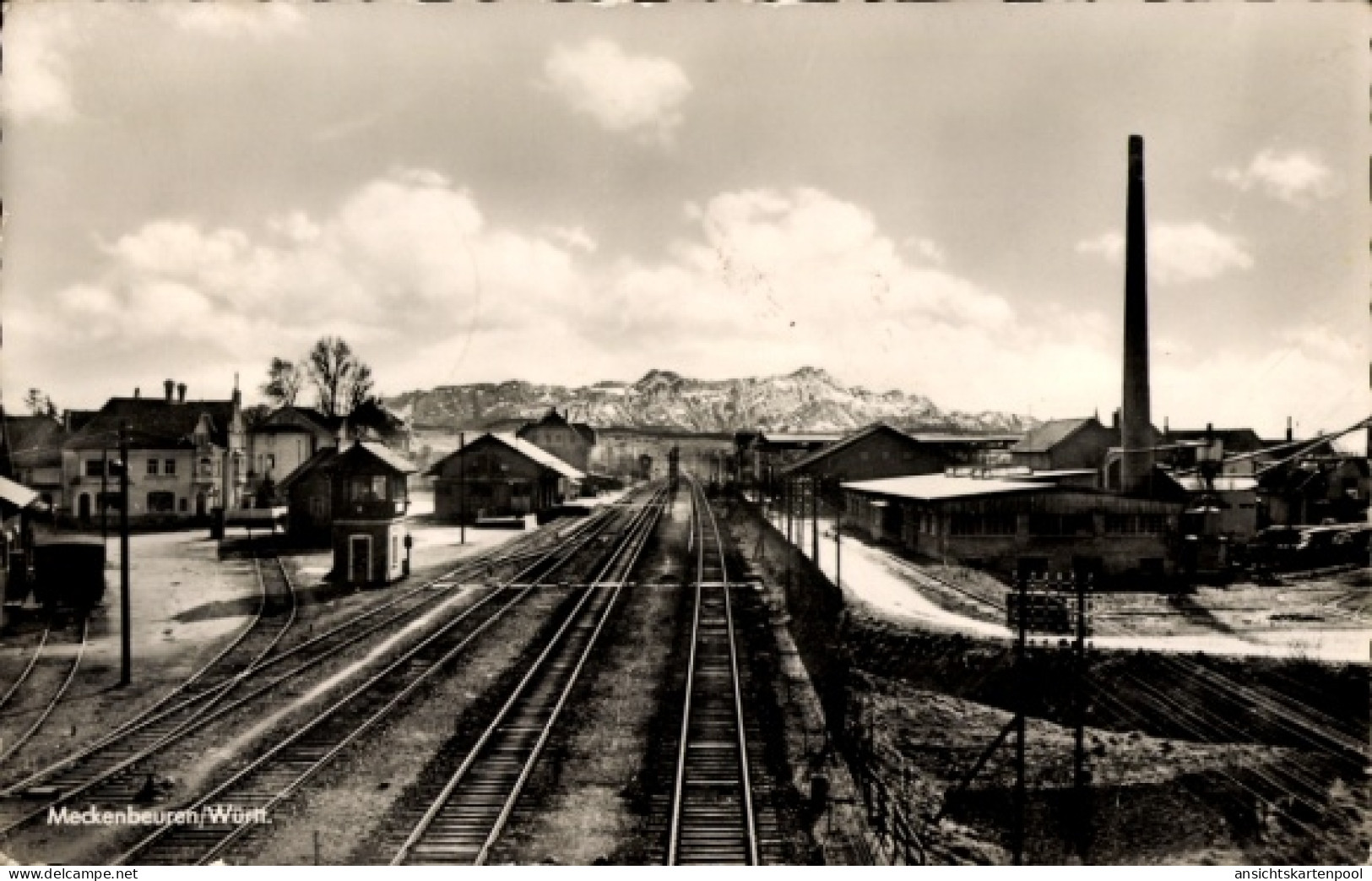 CPA Meckenbeuren in Oberschwaben Württemberg, Bahngleise