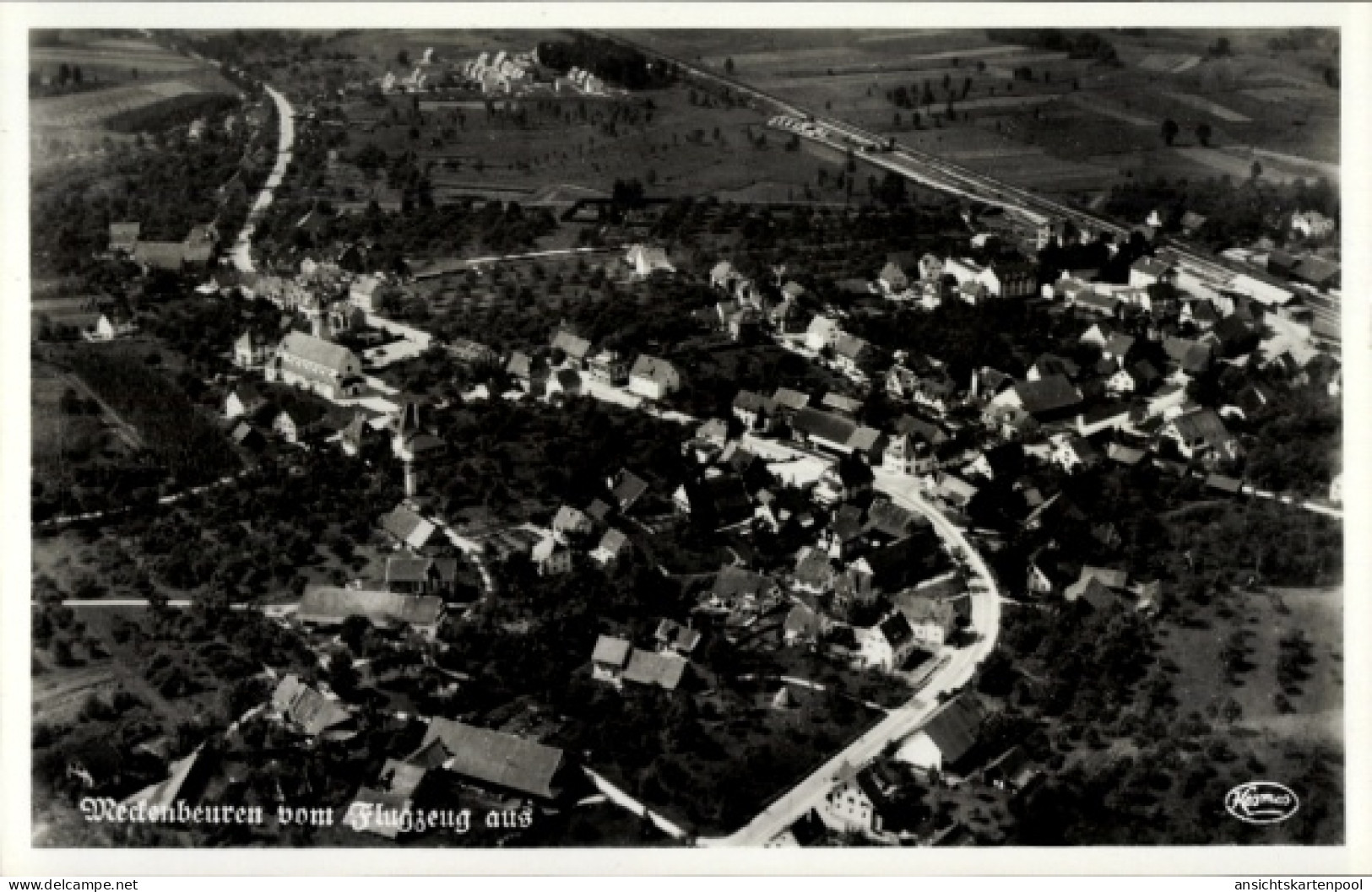 CPA Meckenbeuren in Oberschwaben Württemberg, Fliegeraufnahme