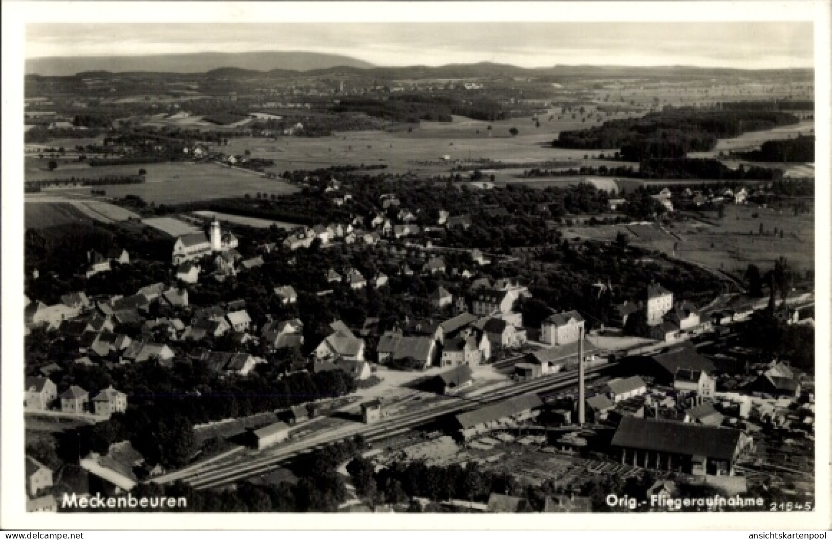 CPA Meckenbeuren in Oberschwaben Württemberg, Fliegeraufnahme