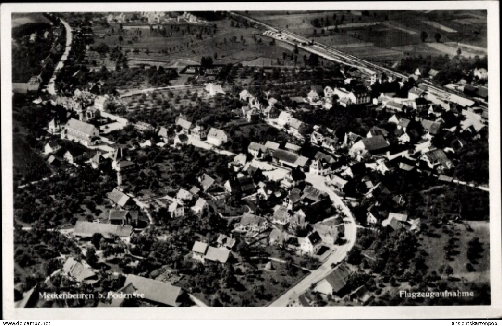 CPA Meckenbeuren in Oberschwaben Württemberg, Fliegeraufnahme