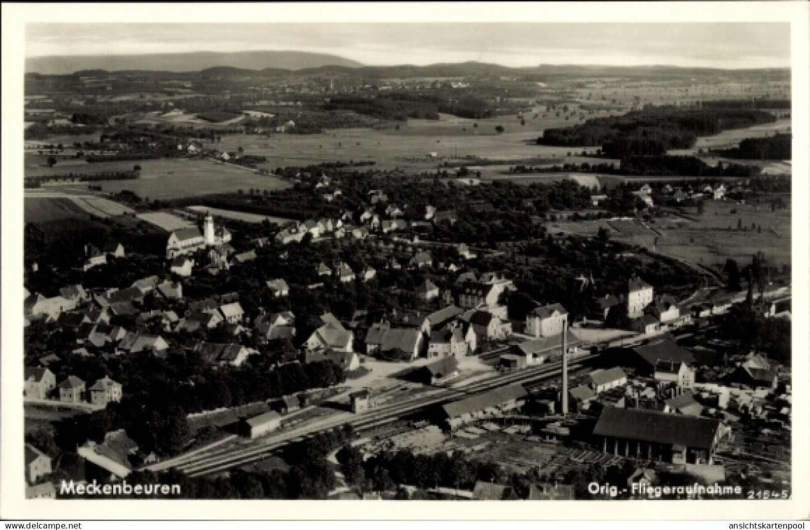 CPA Meckenbeuren in Oberschwaben Württemberg, Fliegeraufnahme