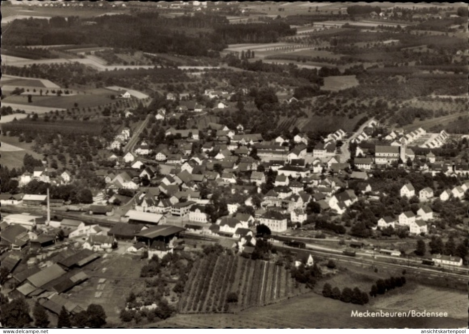 CPA Meckenbeuren in Oberschwaben Württemberg, Fliegeraufnahme
