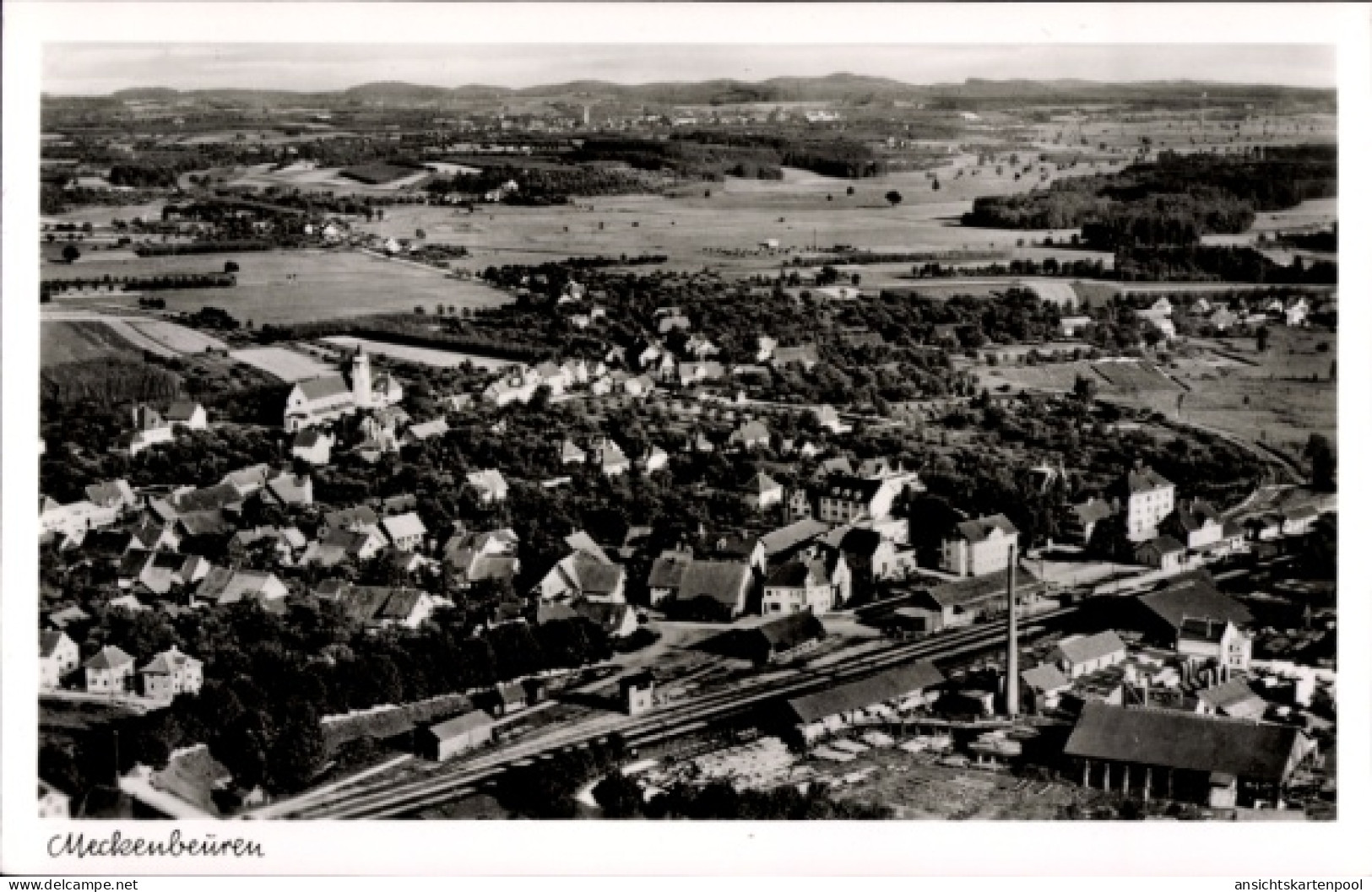 CPA Meckenbeuren in Oberschwaben Württemberg, Fliegeraufnahme