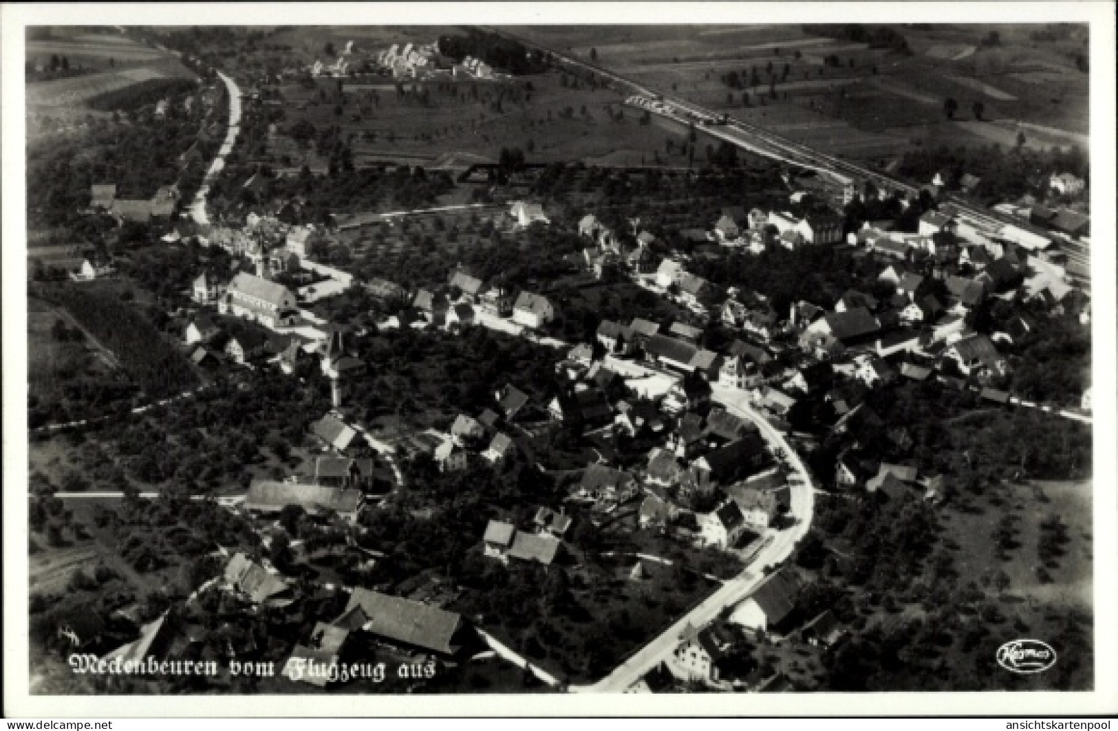CPA Meckenbeuren in Oberschwaben Württemberg, Fliegeraufnahme