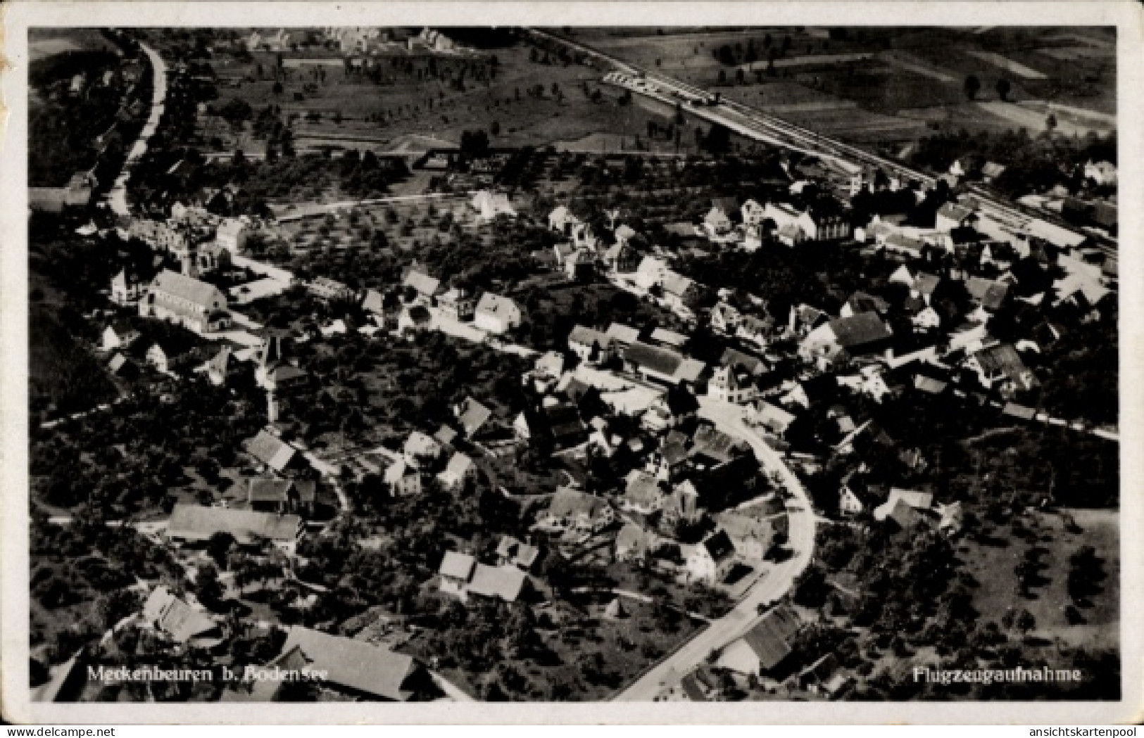 CPA Meckenbeuren in Oberschwaben Württemberg, Fliegeraufnahme