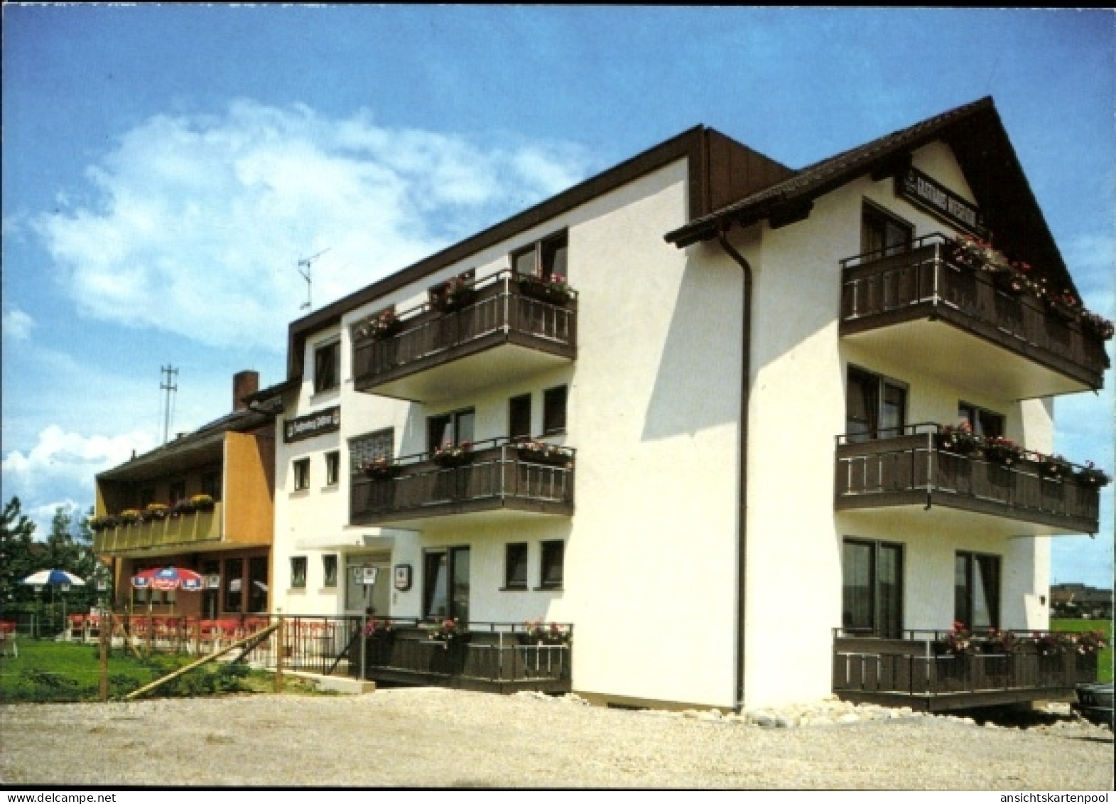 CPA Meckenbeuren in Oberschwaben Württemberg, Gasthof-Pension Wiesental, Bes. K. Kuhl