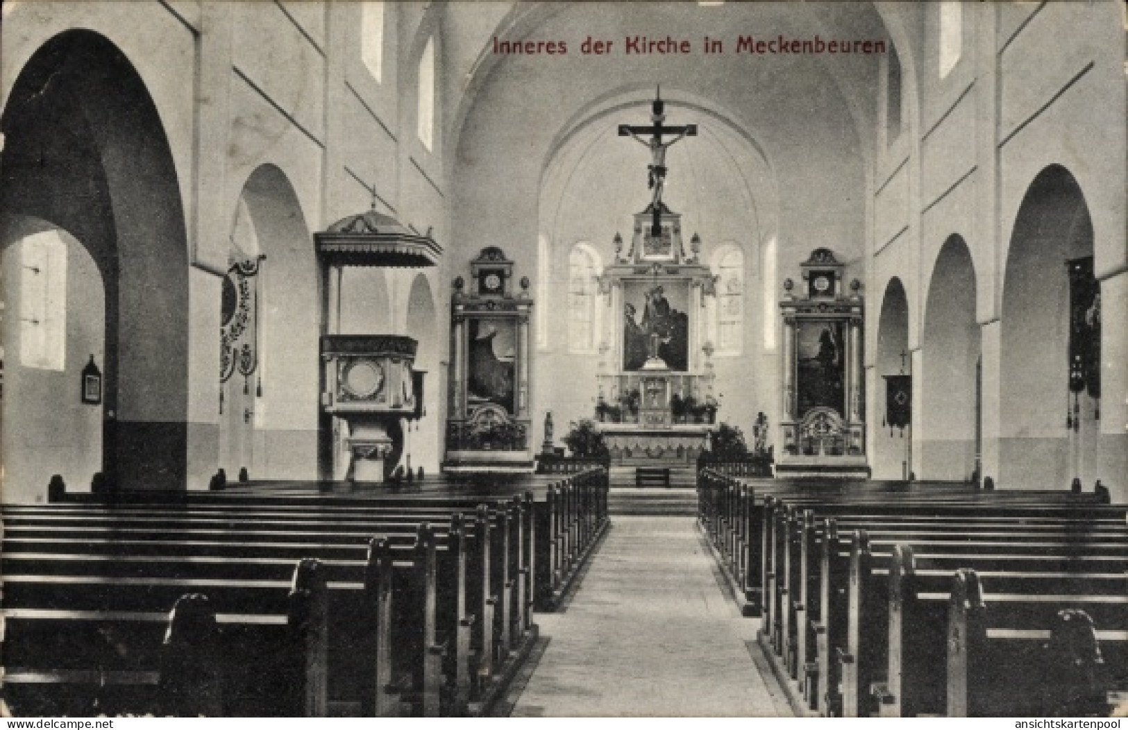 CPA Meckenbeuren in Oberschwaben Württemberg, Inneres der Kirche
