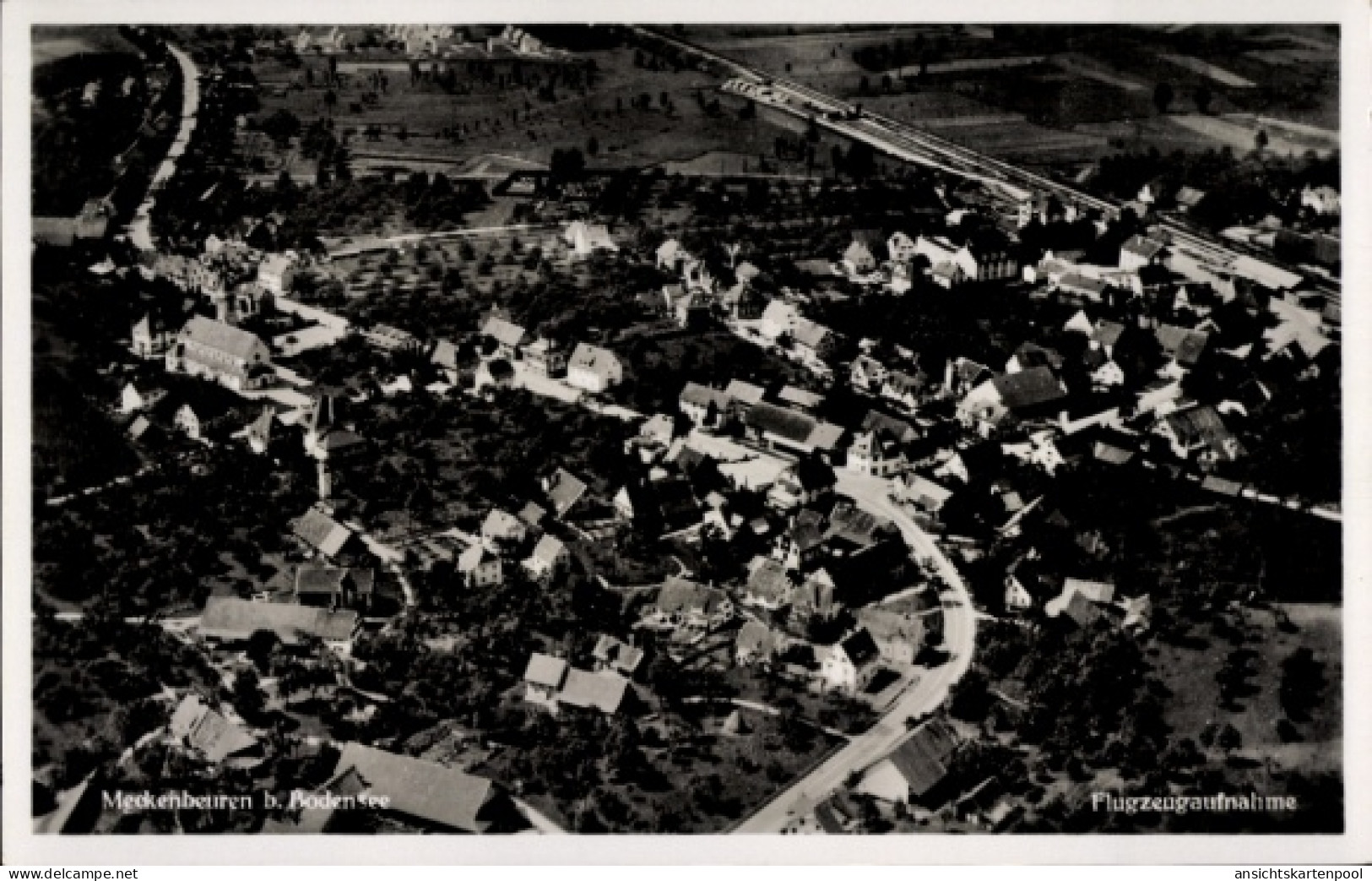 CPA Meckenbeuren in Oberschwaben Württemberg, Luftaufnahme