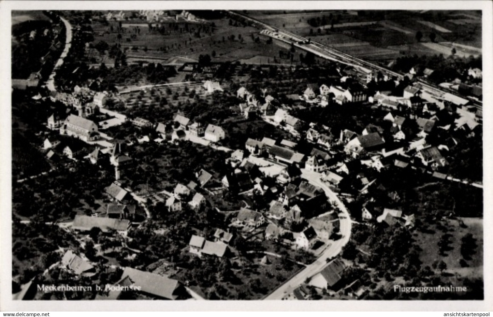 CPA Meckenbeuren in Oberschwaben Württemberg, Luftaufnahme