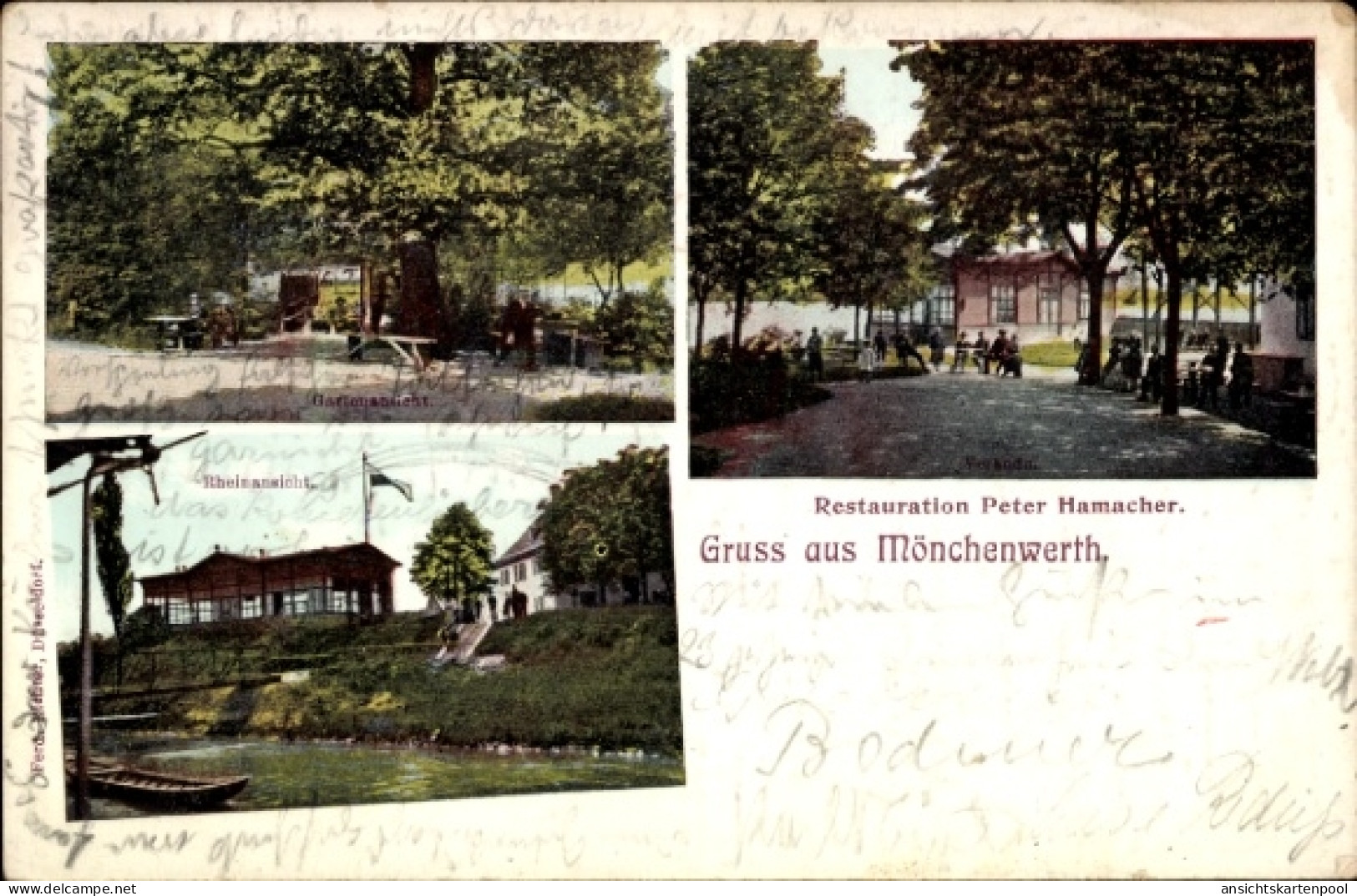 CPA Meerbusch, Restauration Peter Hamacher, Gartenansicht, Mönchenwerth